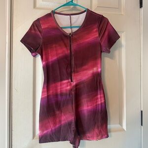 Pink and Purple Zip-Up romper